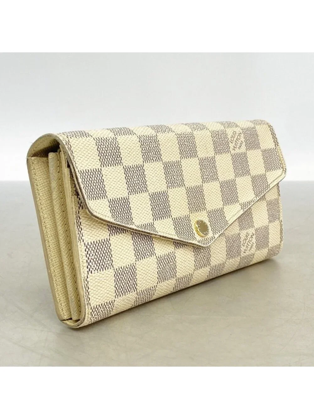 Louis Vuitton Wallet Damier Azur Portefeuille Sarah White